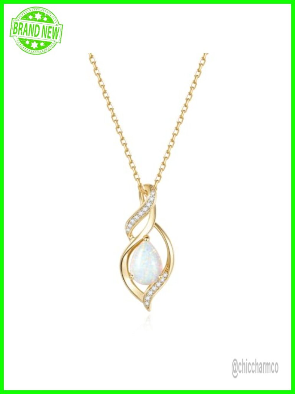 Sterling Silver Created Opal Teardrop Pendant Necklace 16in